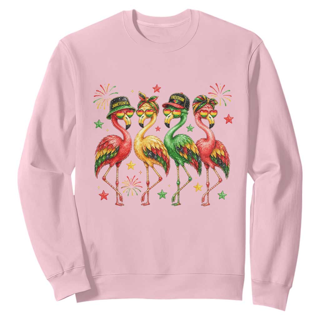 Funny Juneteenth Flamingos Squad Sweatshirt African American Heritage