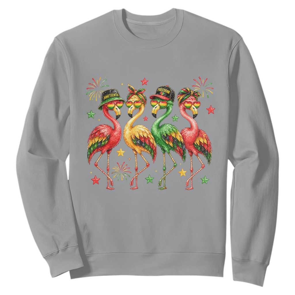 Funny Juneteenth Flamingos Squad Sweatshirt African American Heritage