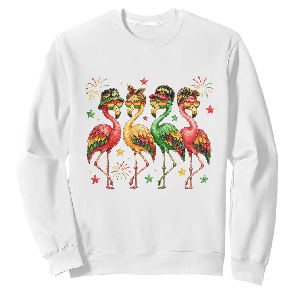 Funny Juneteenth Flamingos Squad Sweatshirt African American Heritage