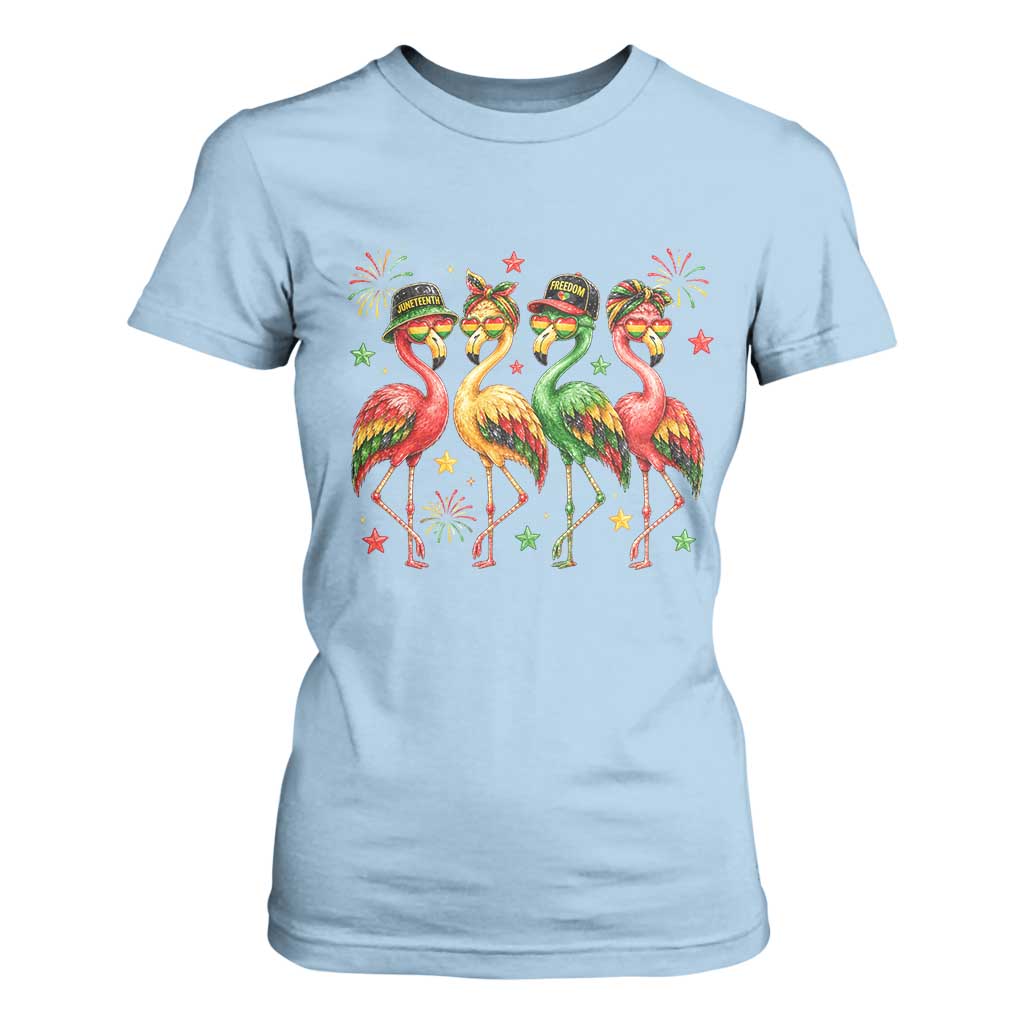 Funny Juneteenth Flamingos Squad T Shirt For Women African American Heritage
