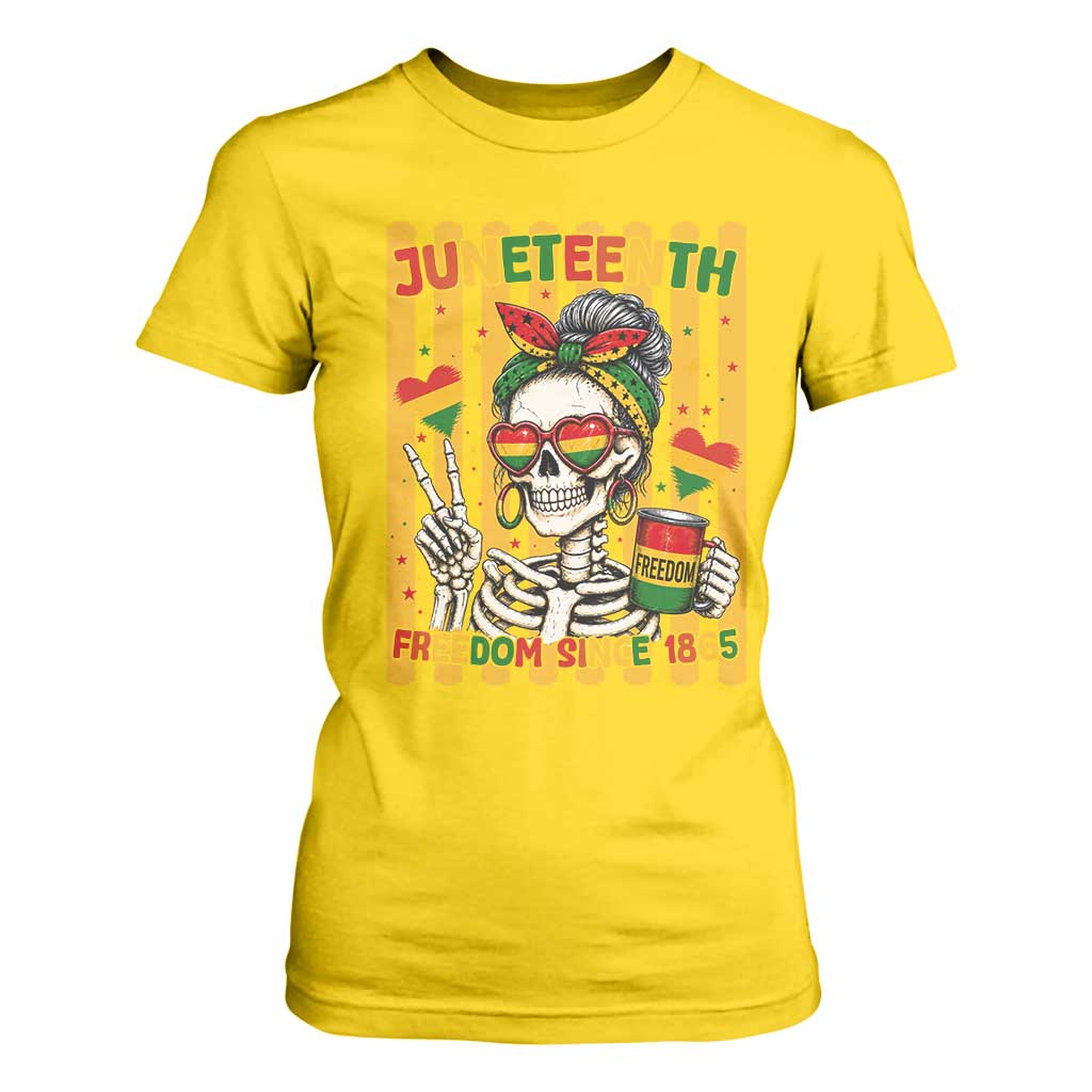 Skeleton Juneteenth Freedom T Shirt For Women African American Pride Gift