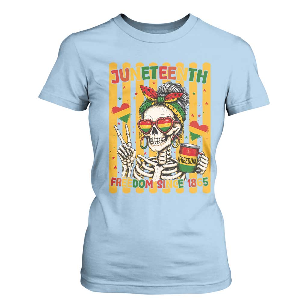 Skeleton Juneteenth Freedom T Shirt For Women African American Pride Gift