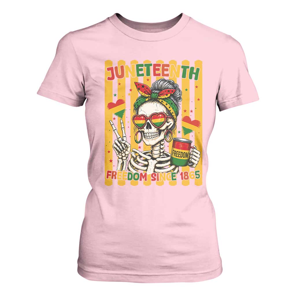 Skeleton Juneteenth Freedom T Shirt For Women African American Pride Gift
