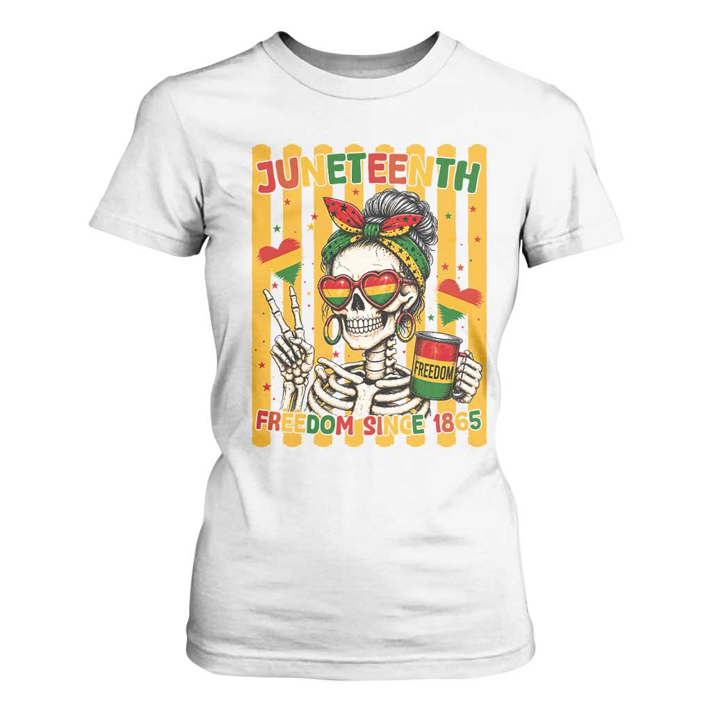 Skeleton Juneteenth Freedom T Shirt For Women African American Pride Gift