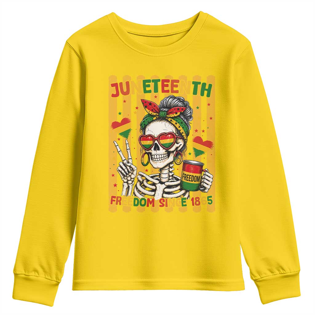 Skeleton Juneteenth Freedom Youth Sweatshirt African American Pride Gift