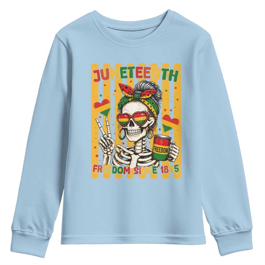 Skeleton Juneteenth Freedom Youth Sweatshirt African American Pride Gift