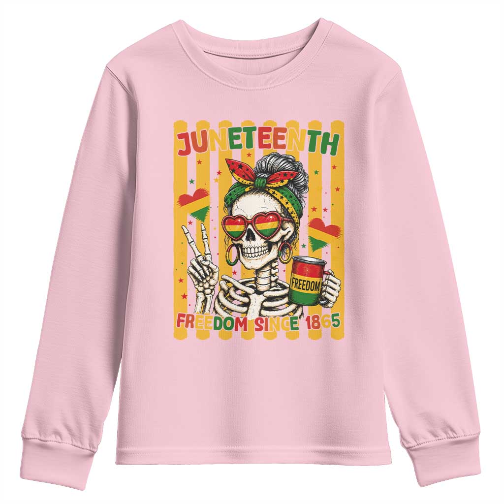Skeleton Juneteenth Freedom Youth Sweatshirt African American Pride Gift