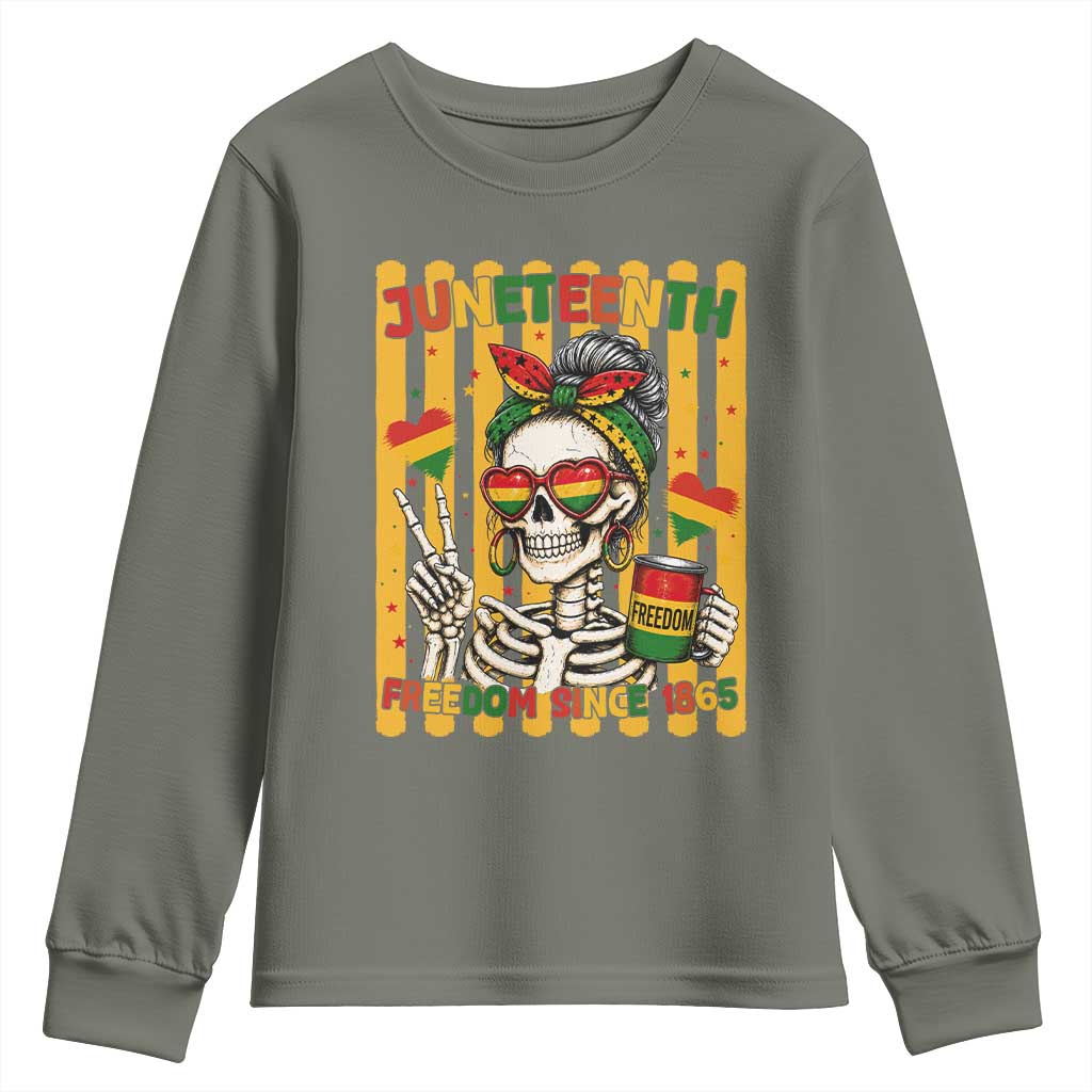 Skeleton Juneteenth Freedom Youth Sweatshirt African American Pride Gift