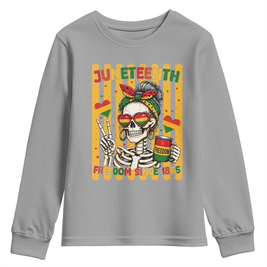 Skeleton Juneteenth Freedom Youth Sweatshirt African American Pride Gift