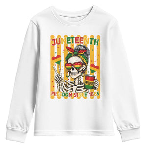 Skeleton Juneteenth Freedom Youth Sweatshirt African American Pride Gift