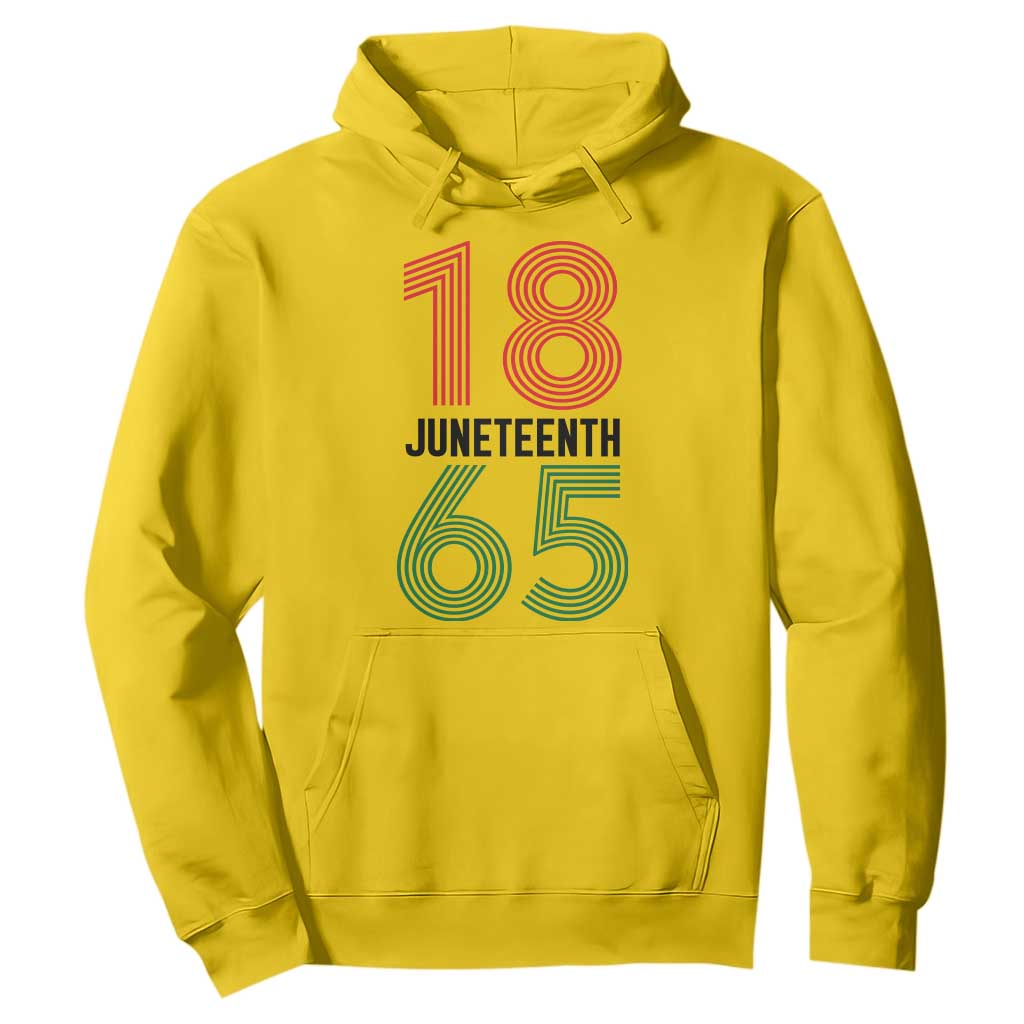 Vintage Juneteenth 1865 Hoodie Retro Striped Number Graphic