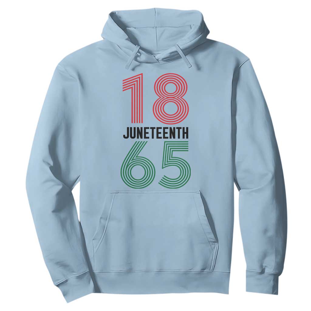 Vintage Juneteenth 1865 Hoodie Retro Striped Number Graphic