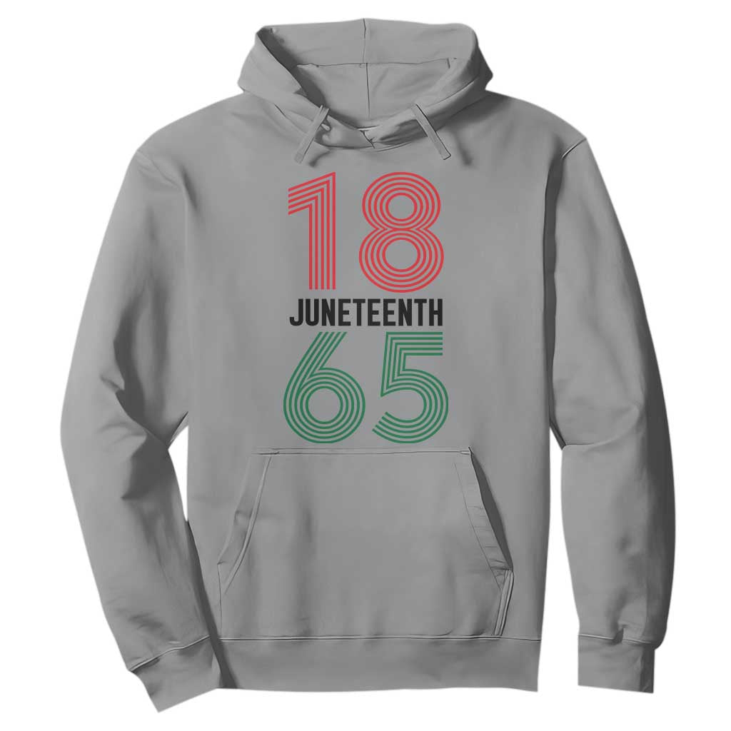 Vintage Juneteenth 1865 Hoodie Retro Striped Number Graphic