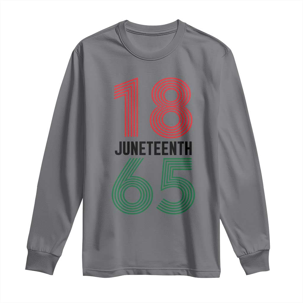 Vintage Juneteenth 1865 Long Sleeve Shirt Retro Striped Number Graphic