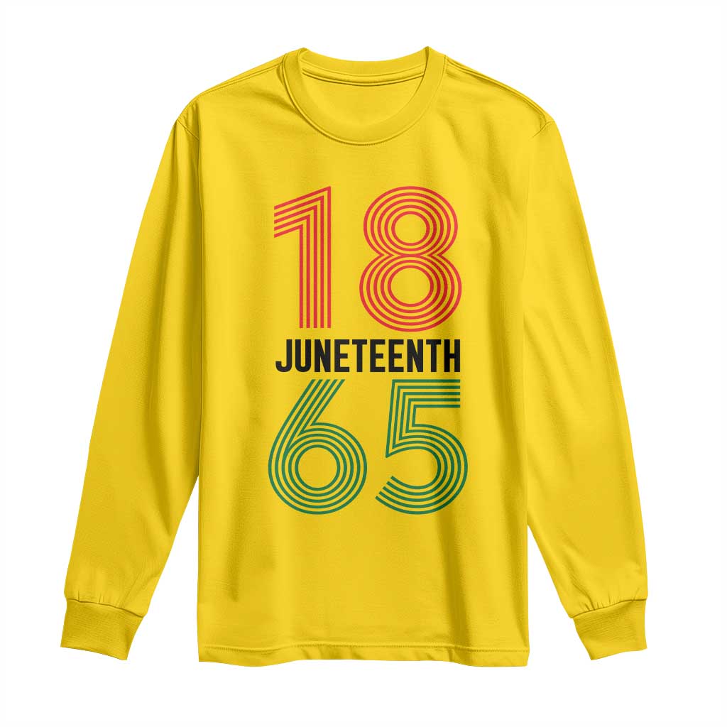 Vintage Juneteenth 1865 Long Sleeve Shirt Retro Striped Number Graphic