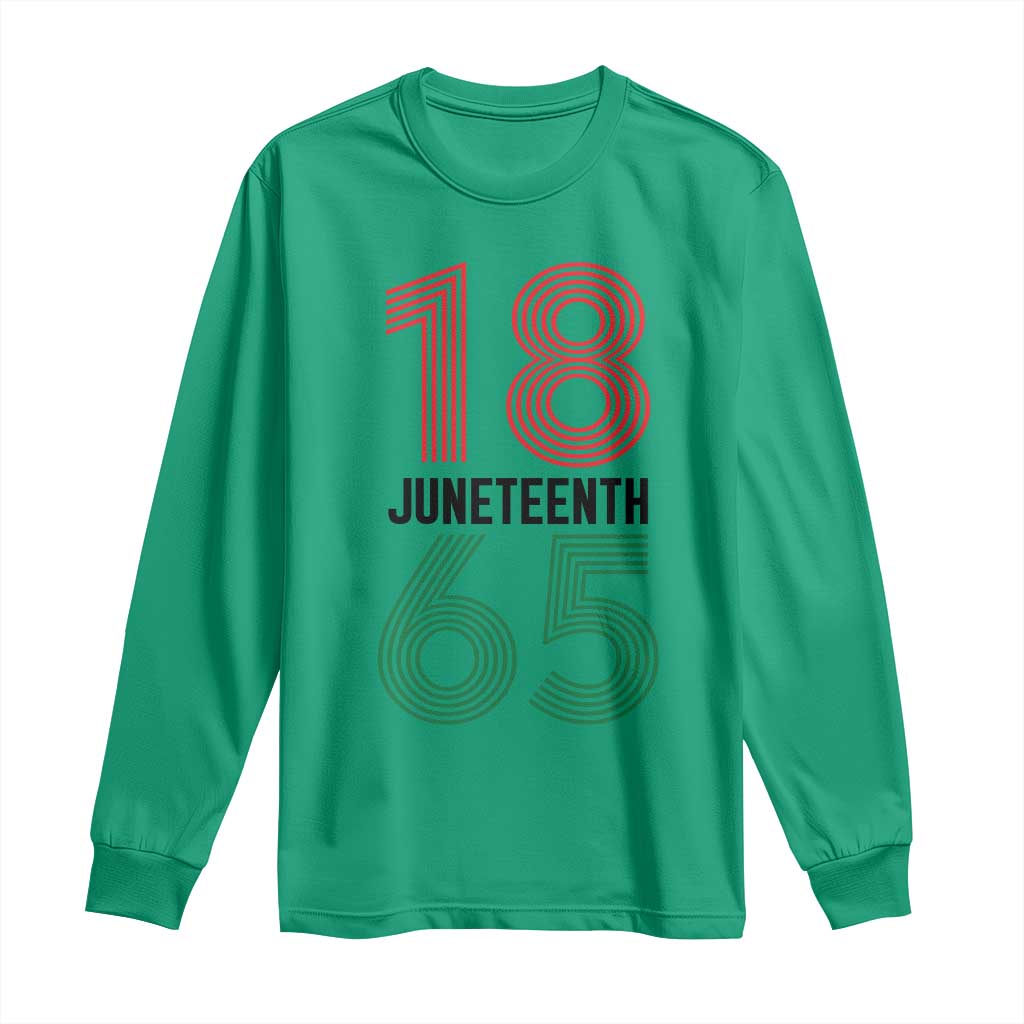 Vintage Juneteenth 1865 Long Sleeve Shirt Retro Striped Number Graphic