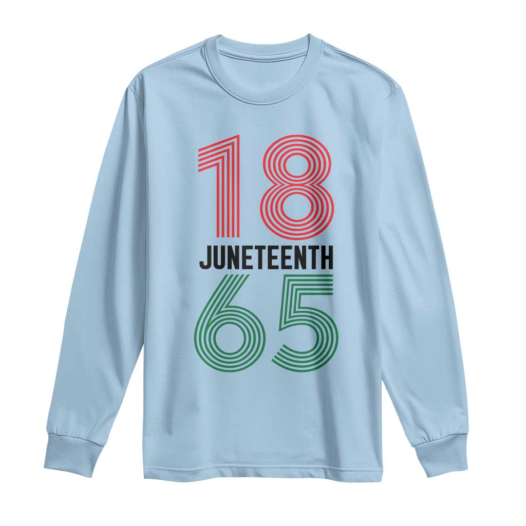 Vintage Juneteenth 1865 Long Sleeve Shirt Retro Striped Number Graphic