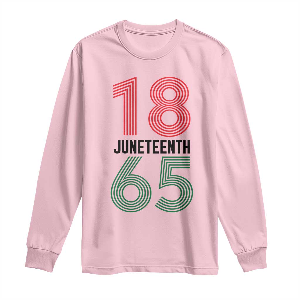 Vintage Juneteenth 1865 Long Sleeve Shirt Retro Striped Number Graphic