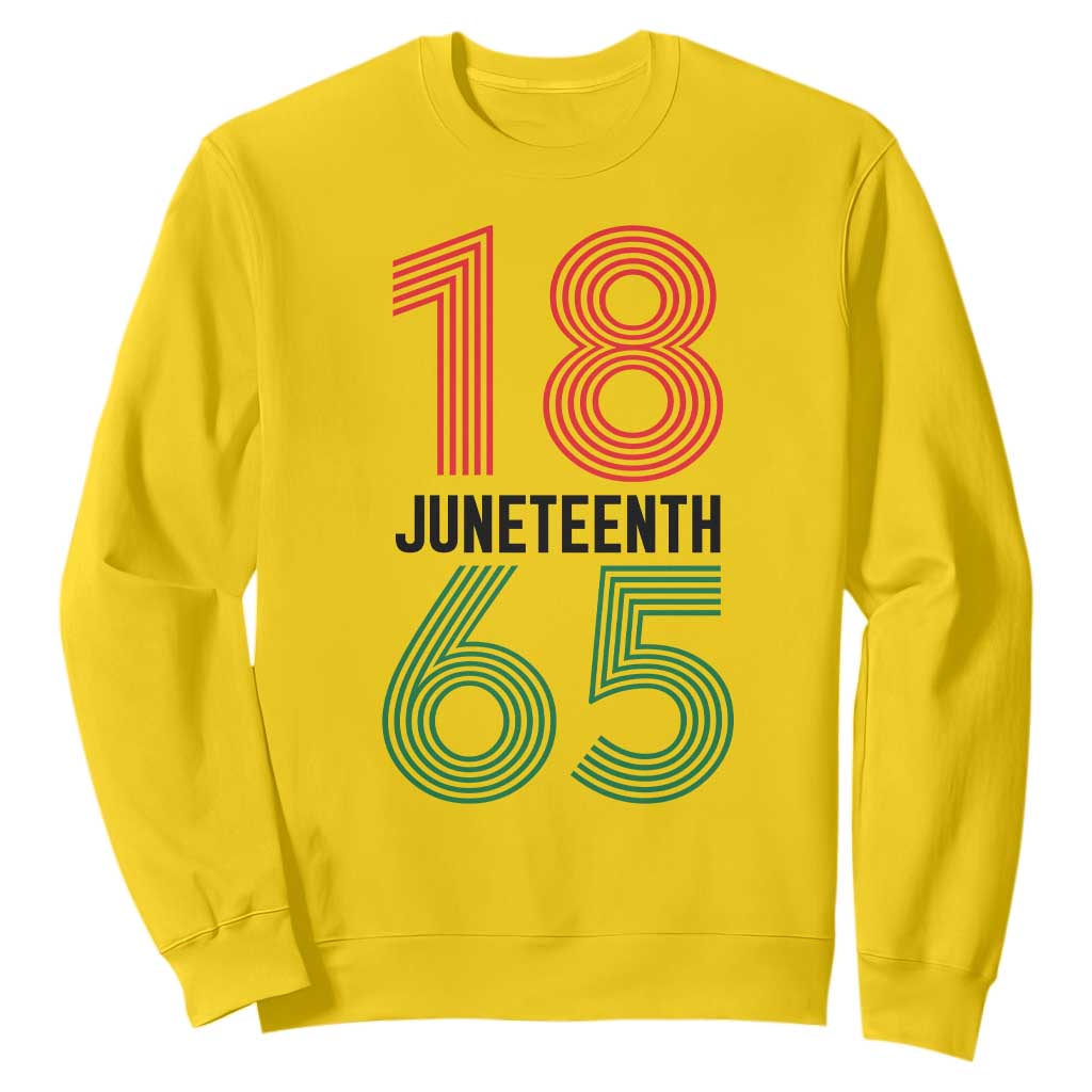 Vintage Juneteenth 1865 Sweatshirt Retro Striped Number Graphic