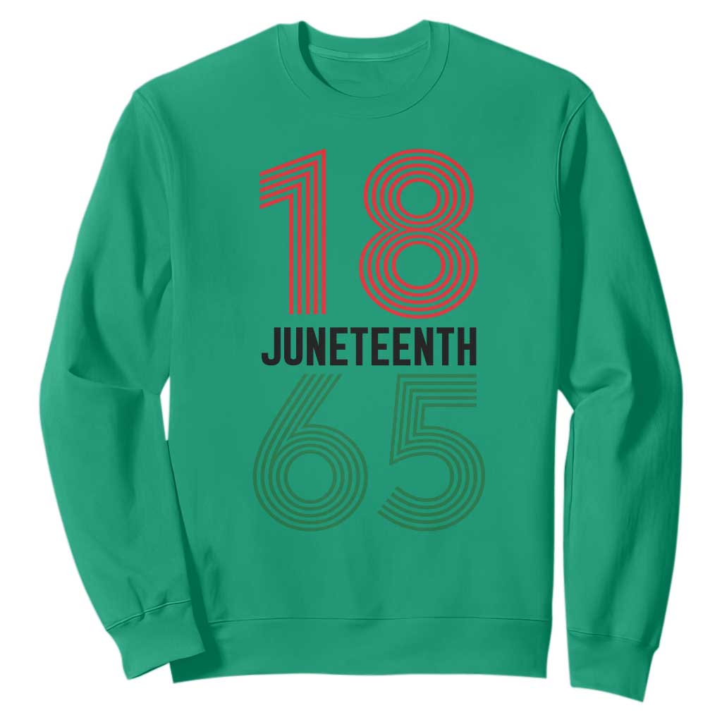 Vintage Juneteenth 1865 Sweatshirt Retro Striped Number Graphic