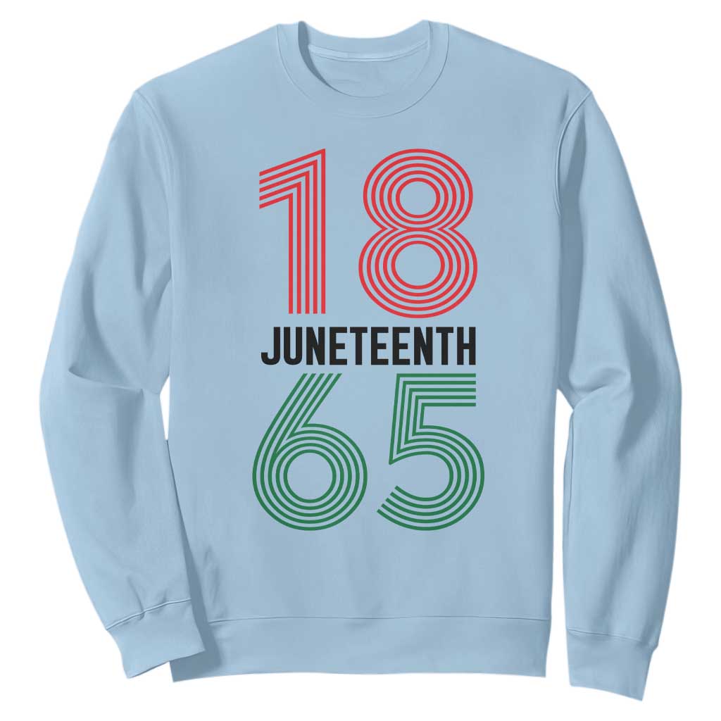 Vintage Juneteenth 1865 Sweatshirt Retro Striped Number Graphic