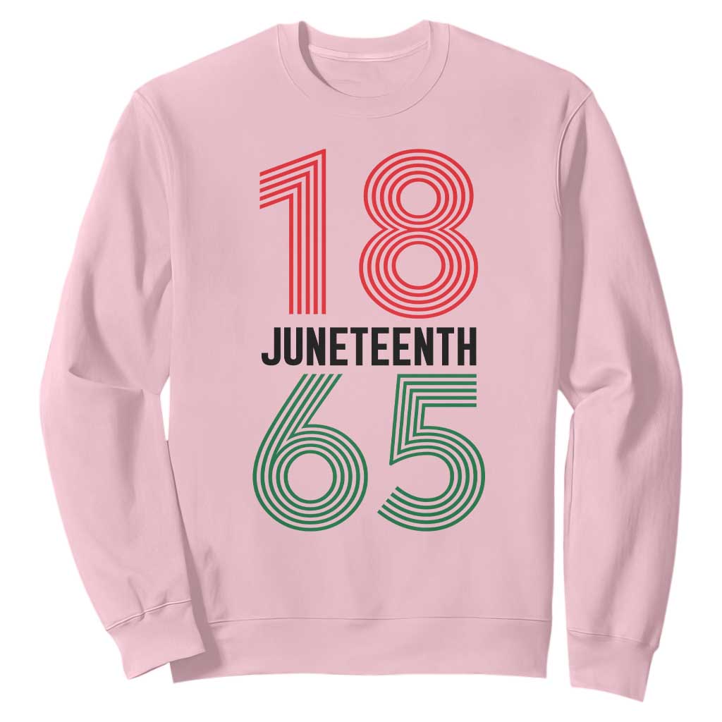 Vintage Juneteenth 1865 Sweatshirt Retro Striped Number Graphic