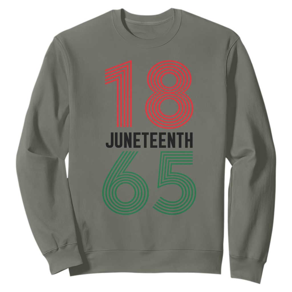 Vintage Juneteenth 1865 Sweatshirt Retro Striped Number Graphic