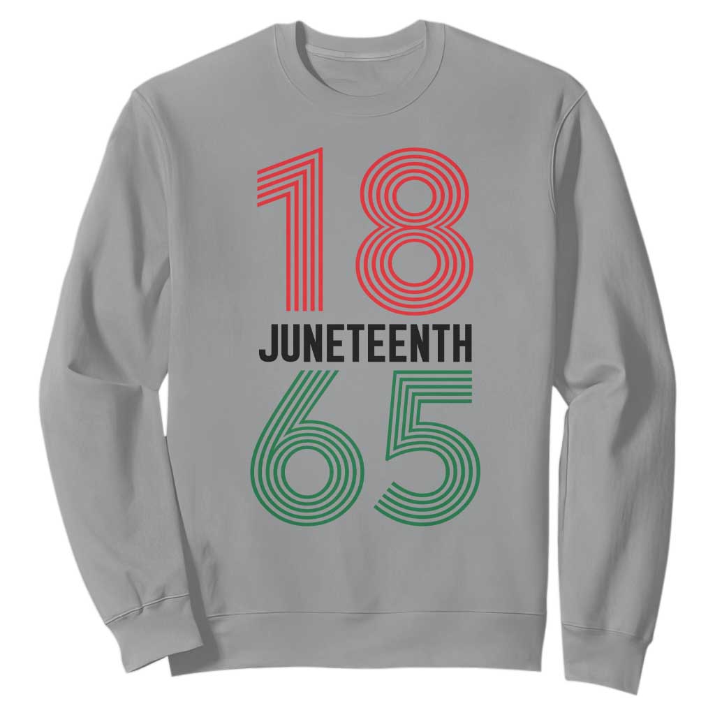 Vintage Juneteenth 1865 Sweatshirt Retro Striped Number Graphic