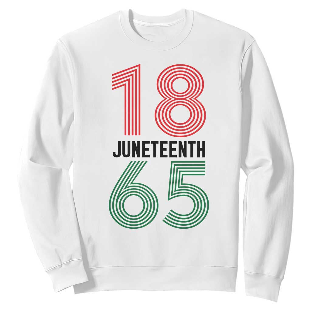 Vintage Juneteenth 1865 Sweatshirt Retro Striped Number Graphic