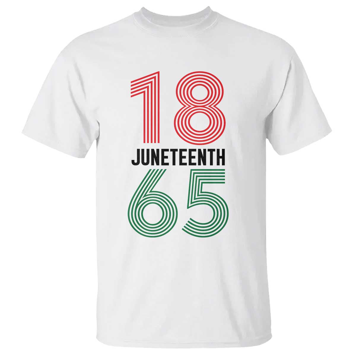 Vintage Juneteenth 1865 T Shirt Retro Striped Number Graphic