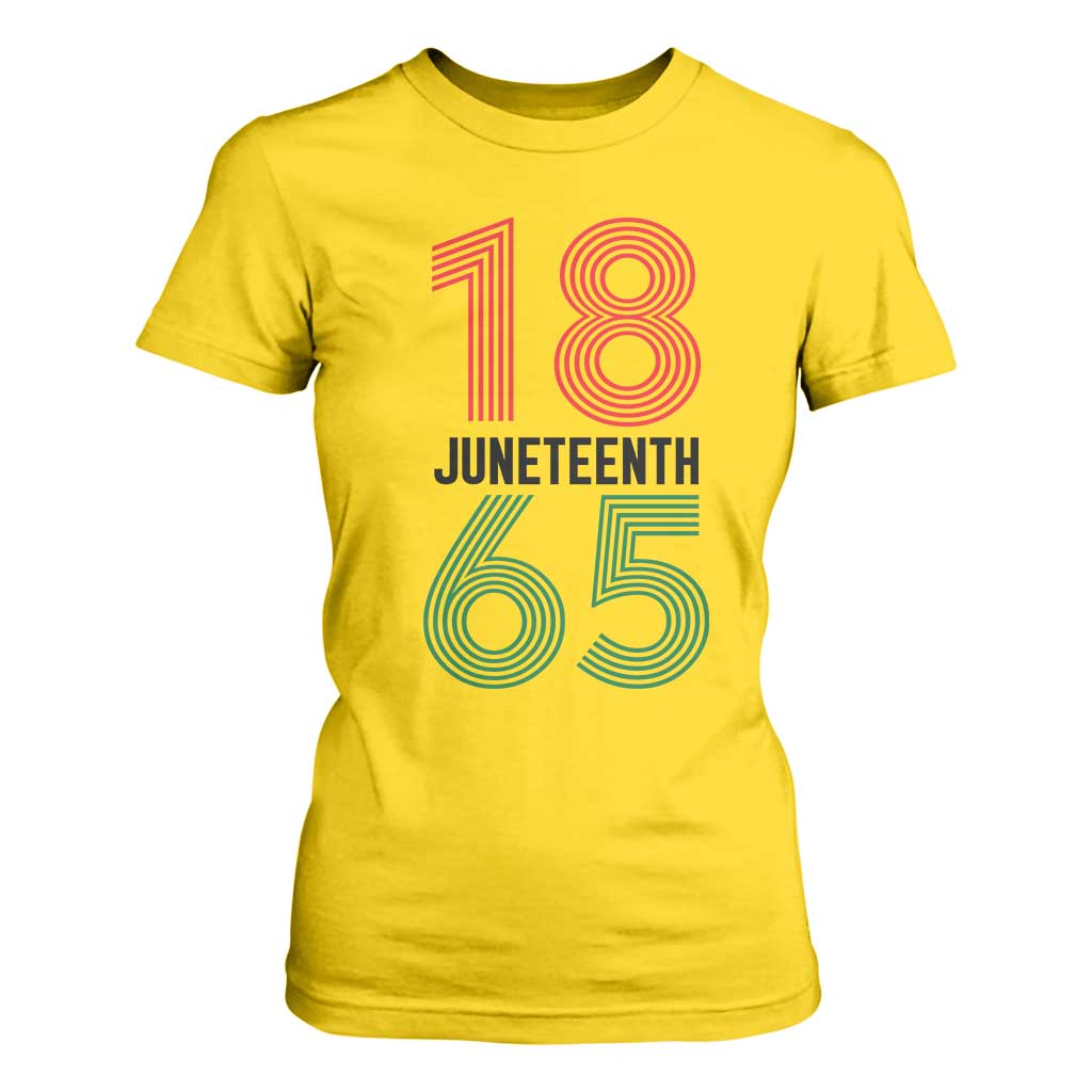 Vintage Juneteenth 1865 T Shirt For Women Retro Striped Number Graphic