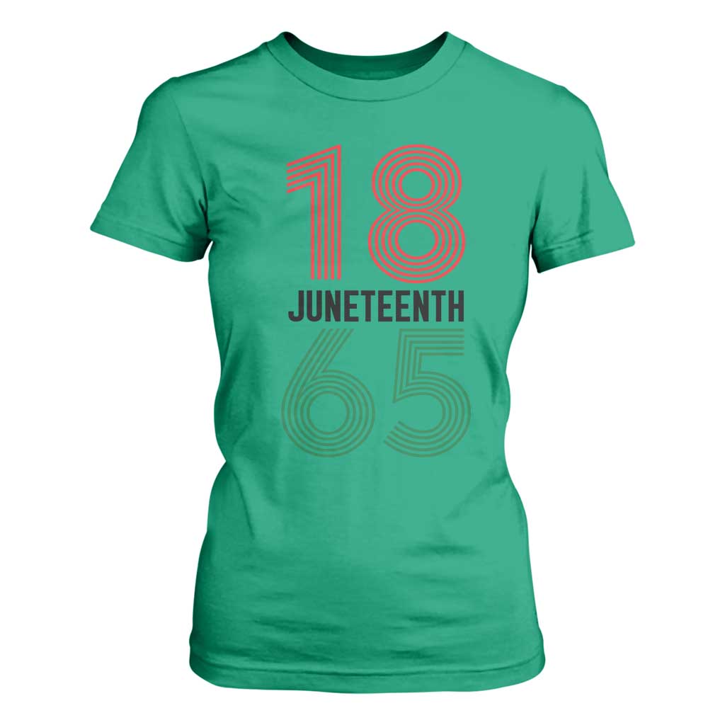 Vintage Juneteenth 1865 T Shirt For Women Retro Striped Number Graphic