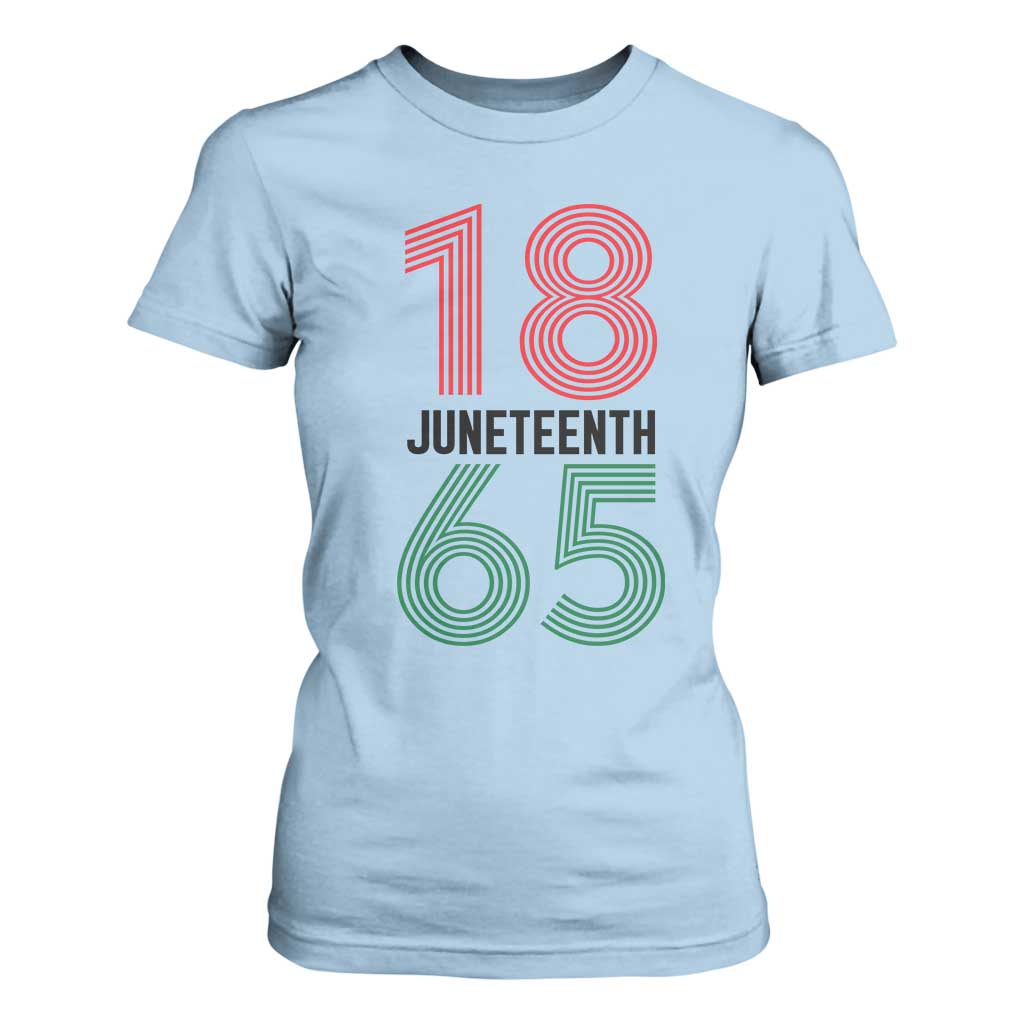 Vintage Juneteenth 1865 T Shirt For Women Retro Striped Number Graphic