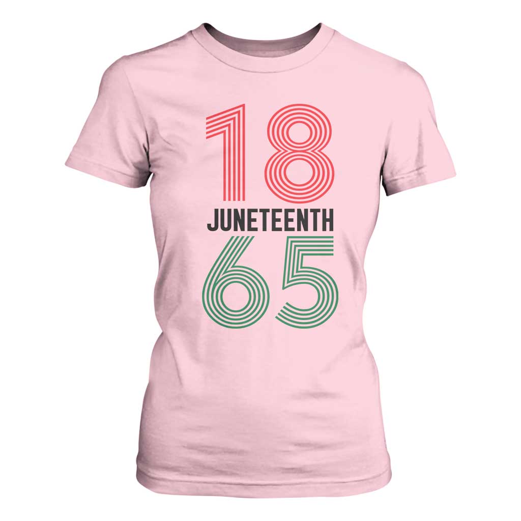 Vintage Juneteenth 1865 T Shirt For Women Retro Striped Number Graphic