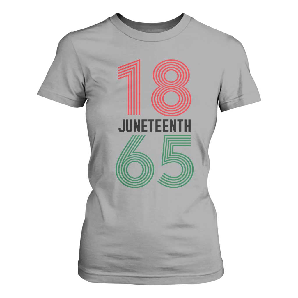 Vintage Juneteenth 1865 T Shirt For Women Retro Striped Number Graphic