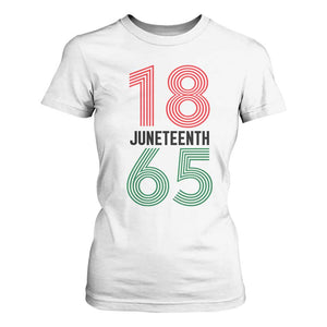 Vintage Juneteenth 1865 T Shirt For Women Retro Striped Number Graphic