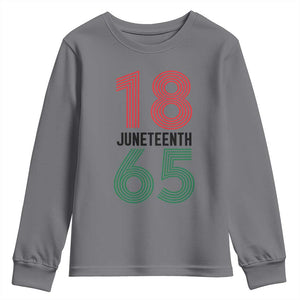 Vintage Juneteenth 1865 Youth Sweatshirt Retro Striped Number Graphic