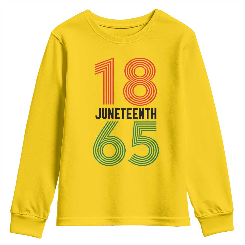 Vintage Juneteenth 1865 Youth Sweatshirt Retro Striped Number Graphic