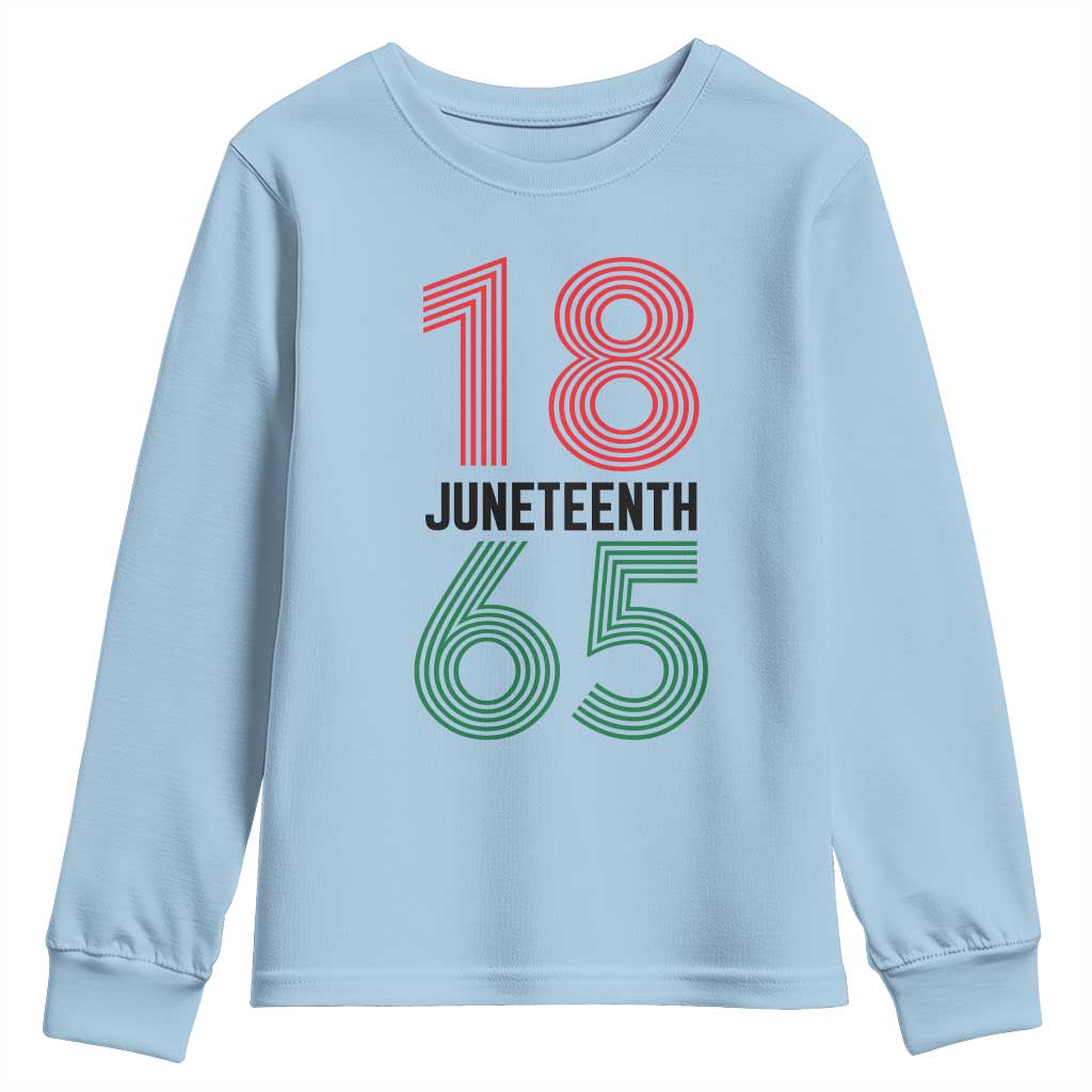 Vintage Juneteenth 1865 Youth Sweatshirt Retro Striped Number Graphic