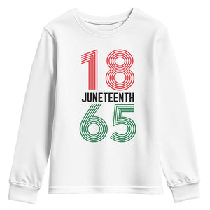 Vintage Juneteenth 1865 Youth Sweatshirt Retro Striped Number Graphic