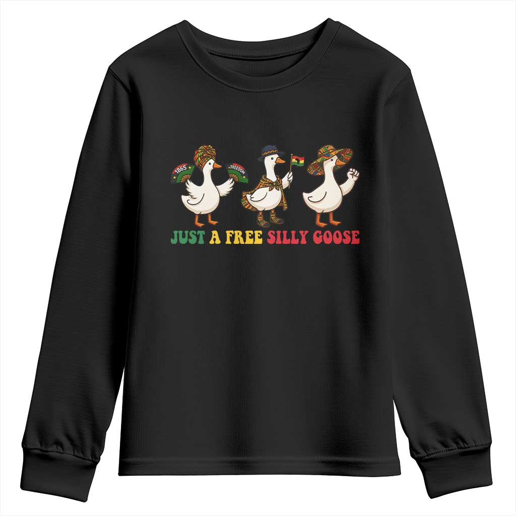 Funny Just A Free Silly Goose Youth Sweatshirt Juneteenth Freedom Day