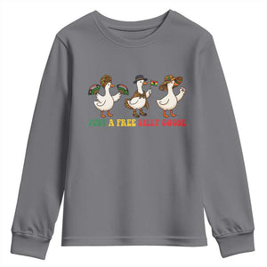 Funny Just A Free Silly Goose Youth Sweatshirt Juneteenth Freedom Day