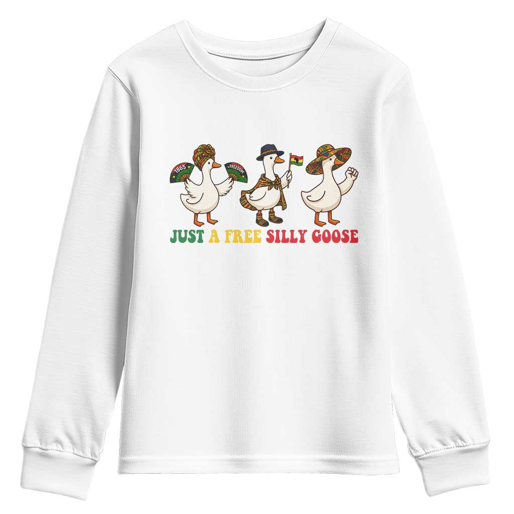 Funny Just A Free Silly Goose Youth Sweatshirt Juneteenth Freedom Day