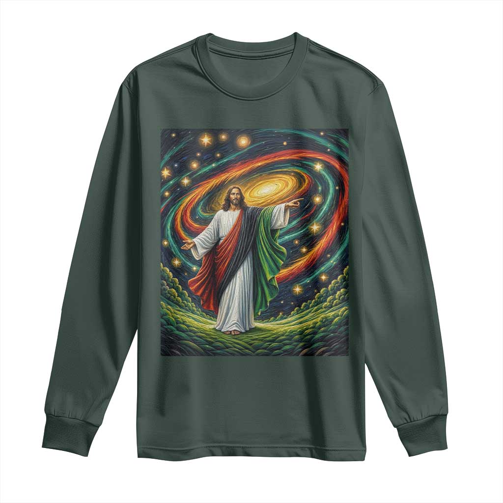 Black Jesus Juneteenth Long Sleeve Shirt African American Christian Pride