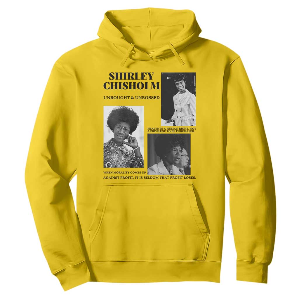 Shirley Chisholm Unbought And Unbossed Hoodie Vintage Feminist Poster