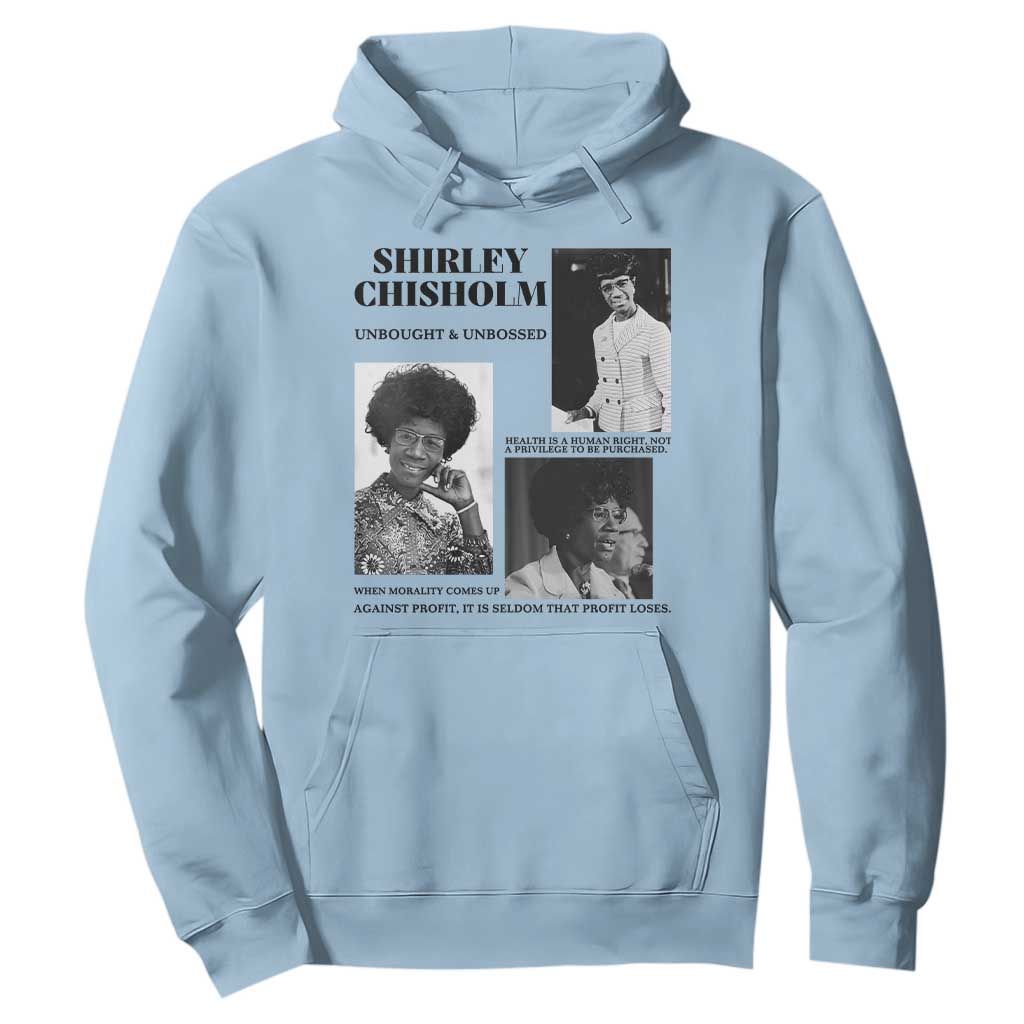 Shirley Chisholm Unbought And Unbossed Hoodie Vintage Feminist Poster