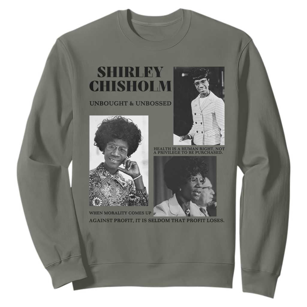 Shirley Chisholm Unbought And Unbossed Sweatshirt Vintage Feminist Poster