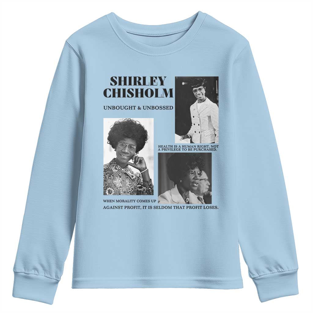 Shirley Chisholm Unbought And Unbossed Youth Sweatshirt Vintage Feminist Poster