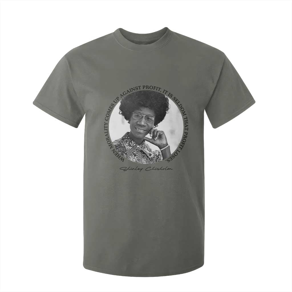 Shirley Chisholm Civil Rights Leader Quote T Shirt For Kid When Morality Meets Profit