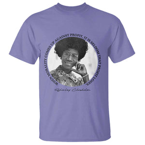 Shirley Chisholm Civil Rights Leader Quote T Shirt When Morality Meets Profit